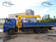 Бортовой камаз 65117 с краном манипулятором (КМУ) Soosan 736 / 746