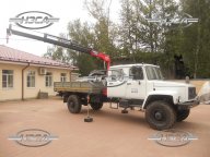 ГАЗ-33081 / ГАЗ-33088 бортовой со сдвоенной кабиной и краном-манипулятором / КМУ