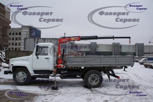 Бортовой ГАЗ-33086  ЗЕМЛЯК с краном-манипулятором / КМУ