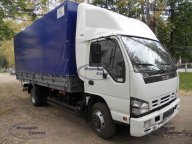 бортовой ISUZU NQR 75P L=5,2м борт с боковой разгрузкой. Тент, каркас, шторка.